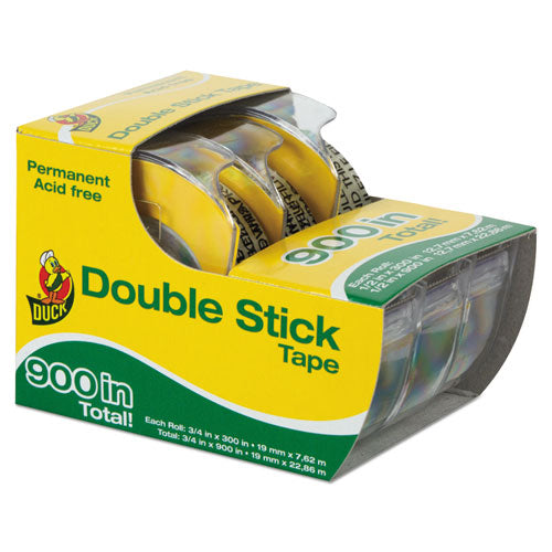 Duck® wholesale. Permanent Double-stick Tape With Dispenser, 1" Core, 0.5" X 25 Ft, Clear, 3-pack. HSD Wholesale: Janitorial Supplies, Breakroom Supplies, Office Supplies.