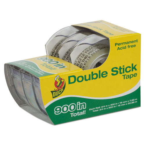 Duck® wholesale. Permanent Double-stick Tape With Dispenser, 1" Core, 0.5" X 25 Ft, Clear, 3-pack. HSD Wholesale: Janitorial Supplies, Breakroom Supplies, Office Supplies.