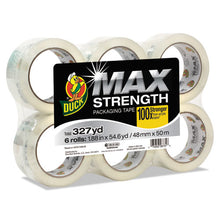 Load image into Gallery viewer, Duck® wholesale. Max Packaging Tape, 3&quot; Core, 1.88&quot; X 54.6 Yds, Crystal Clear, 6-pack. HSD Wholesale: Janitorial Supplies, Breakroom Supplies, Office Supplies.