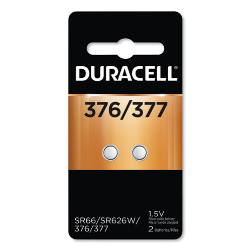 Duracell® wholesale. DURACELL Button Cell Battery, 376-377, 1.5 V, 2-pack. HSD Wholesale: Janitorial Supplies, Breakroom Supplies, Office Supplies.