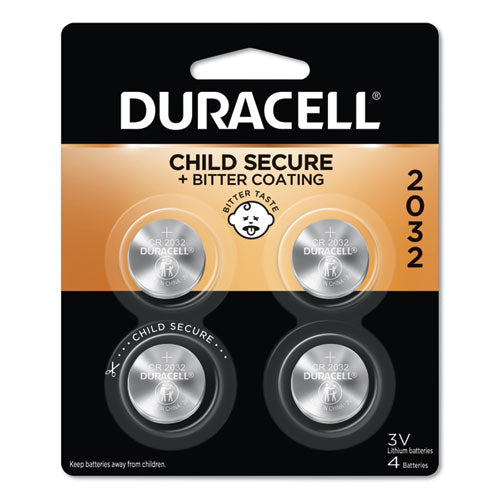 Duracell® wholesale. DURACELL Lithium Coin Battery, 2032, 4-pack. HSD Wholesale: Janitorial Supplies, Breakroom Supplies, Office Supplies.