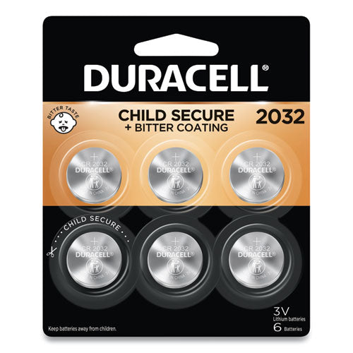 Duracell® wholesale. DURACELL Lithium Coin Battery, 2032, 6-pack. HSD Wholesale: Janitorial Supplies, Breakroom Supplies, Office Supplies.