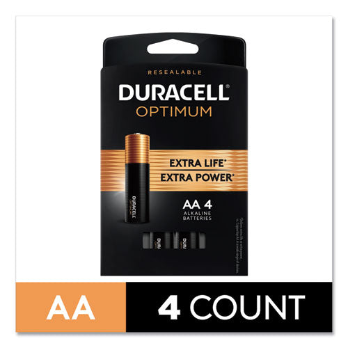 Duracell® wholesale. DURACELL Optimum Alkaline Aa Batteries, 4-pack. HSD Wholesale: Janitorial Supplies, Breakroom Supplies, Office Supplies.