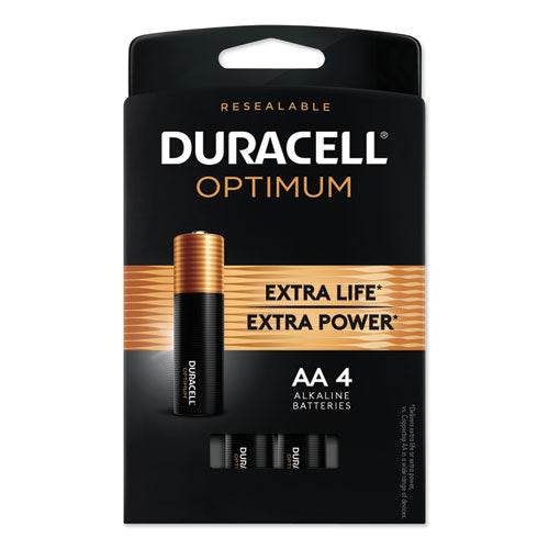 Duracell® wholesale. DURACELL Optimum Alkaline Aa Batteries, 4-pack. HSD Wholesale: Janitorial Supplies, Breakroom Supplies, Office Supplies.