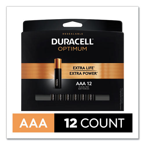 Duracell® wholesale. DURACELL Optimum Alkaline Aaa Batteries, 12-pack. HSD Wholesale: Janitorial Supplies, Breakroom Supplies, Office Supplies.