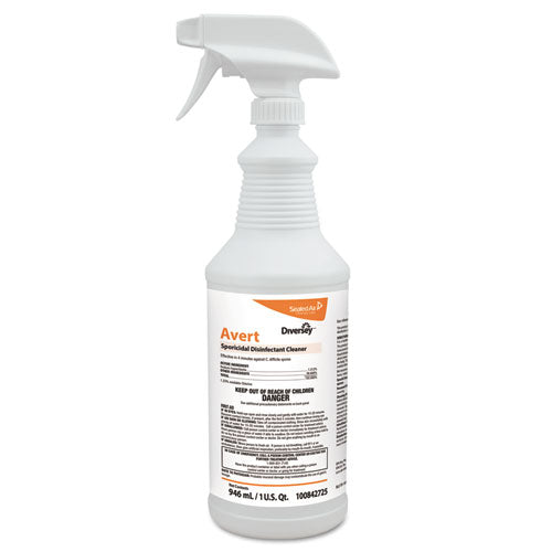 Diversey™ wholesale. Diversey Avert Sporicidal Disinfectant Cleaner, 32 Oz Spray Bottle, 12-carton. HSD Wholesale: Janitorial Supplies, Breakroom Supplies, Office Supplies.