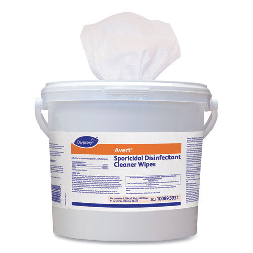 Avert Sporicidal Disinfectant Cleaner Wipes, Chlorine, 11 X 12, 160-can, 4-ct