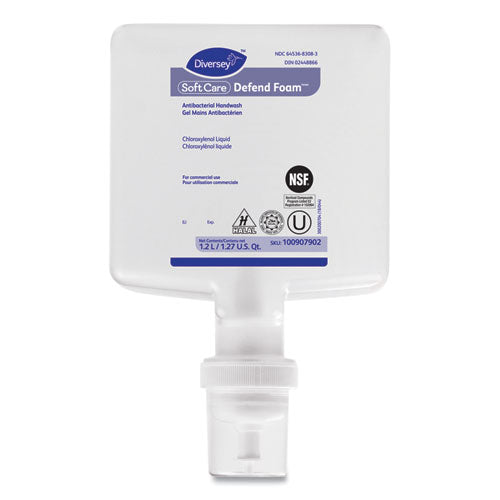 Diversey™ wholesale. Diversey Soft Care Defend Foam Handwash, Fragrance-free, 1.2 L Refill, 6-carton. HSD Wholesale: Janitorial Supplies, Breakroom Supplies, Office Supplies.