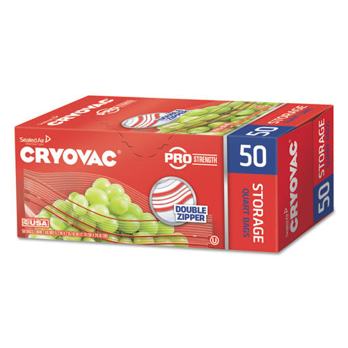 Diversey™ wholesale. Cryovac One Quart Storage Bag Dual Zipper, 1 Qt, 1.68 Mil, 7" X 7.94", Clear, 450-carton. HSD Wholesale: Janitorial Supplies, Breakroom Supplies, Office Supplies.