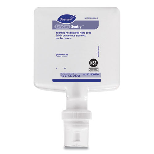 Diversey™ wholesale. Diversey Soft Care Sentry Foaming Antibacterial Hand Soap, Fragrance-free, 1.3 L Cartridge Refill, 6-carton. HSD Wholesale: Janitorial Supplies, Breakroom Supplies, Office Supplies.