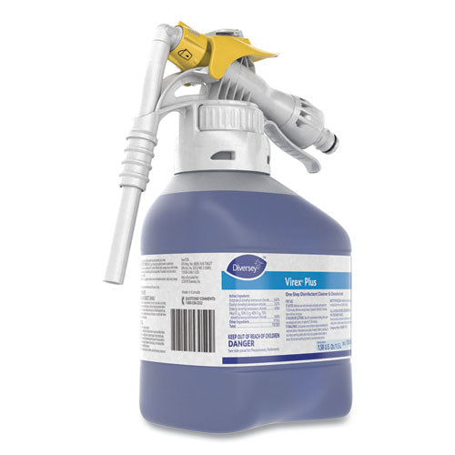 Diversey™ wholesale. Diversey Virex Plus One-step Disinfectant Cleaner And Deodorant, 1.5 L Closed-loop Plastic Bottle, 2-carton. HSD Wholesale: Janitorial Supplies, Breakroom Supplies, Office Supplies.