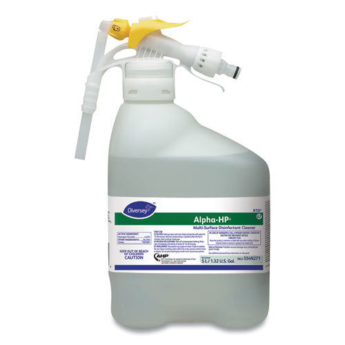 Diversey™ wholesale. Diversey Alpha-hp Concentrated Multi-surface Cleaner, Citrus Scent, 5,000 Ml Rtd Bottle. HSD Wholesale: Janitorial Supplies, Breakroom Supplies, Office Supplies.