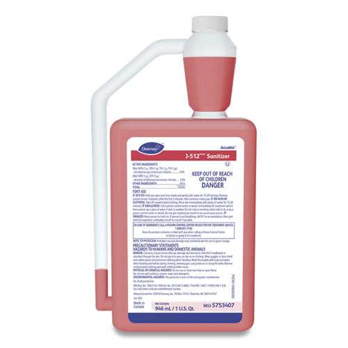 Diversey™ wholesale. Diversey J-512tm-mc Santizer, 32 Oz Accumix Bottle, 6-carton. HSD Wholesale: Janitorial Supplies, Breakroom Supplies, Office Supplies.