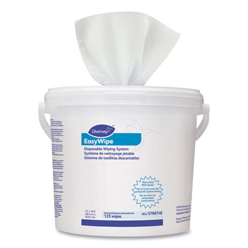 Diversey™ wholesale. Diversey Easywipe Disposable Wiping Refill, 8 5-8 X 24 7-8, White, 125-bucket, 6-carton. HSD Wholesale: Janitorial Supplies, Breakroom Supplies, Office Supplies.