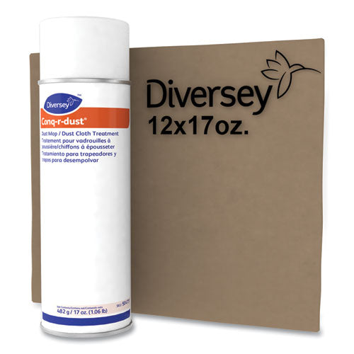 Diversey™ wholesale. Diversey Conq-r-dust Dust Mop-dust Cloth Treatment, Amine Scent, 17 Oz Aerosol Spray, 12-carton. HSD Wholesale: Janitorial Supplies, Breakroom Supplies, Office Supplies.