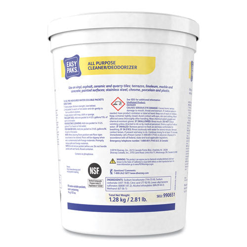 Easy Paks® wholesale. All-purpose Cleaner-deodorizer, 90 .5 Oz Packets-tub, 2 Tubs-carton. HSD Wholesale: Janitorial Supplies, Breakroom Supplies, Office Supplies.