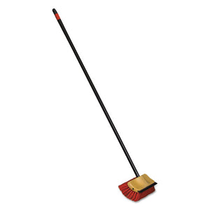 O-Cedar® Commercial wholesale. Bi-level Floor Scrub Brush, Polypro Bristles, 10" Block, 54"handle, Beige-black. HSD Wholesale: Janitorial Supplies, Breakroom Supplies, Office Supplies.