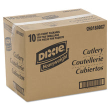 Load image into Gallery viewer, Dixie® wholesale. DIXIE Cutlery Keeper Tray With Clear Plastic Utensils: 600 Forks, 600 Knives, 600 Spoons. HSD Wholesale: Janitorial Supplies, Breakroom Supplies, Office Supplies.