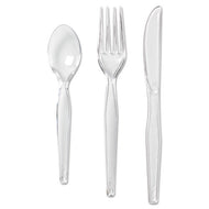 Dixie® wholesale. DIXIE Cutlery Keeper Tray With Clear Plastic Utensils: 600 Forks, 600 Knives, 600 Spoons. HSD Wholesale: Janitorial Supplies, Breakroom Supplies, Office Supplies.