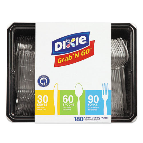 Dixie® wholesale. DIXIE Combo Pack, Tray With Clear Plastic Utensils, 90 Forks, 30 Knives, 60 Spoons. HSD Wholesale: Janitorial Supplies, Breakroom Supplies, Office Supplies.