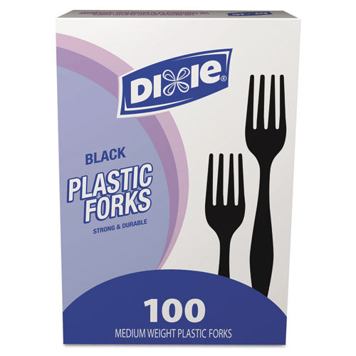Dixie® wholesale. DIXIE Plastic Cutlery, Heavy Mediumweight Forks, Black, 1,000-carton. HSD Wholesale: Janitorial Supplies, Breakroom Supplies, Office Supplies.