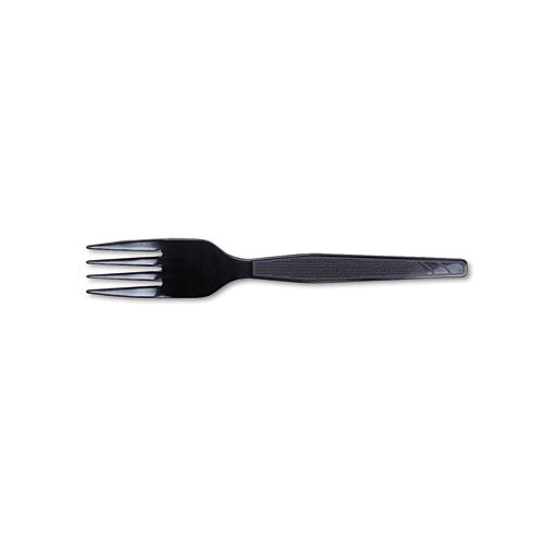 Dixie® wholesale. DIXIE Plastic Cutlery, Heavy Mediumweight Forks, Black, 1,000-carton. HSD Wholesale: Janitorial Supplies, Breakroom Supplies, Office Supplies.