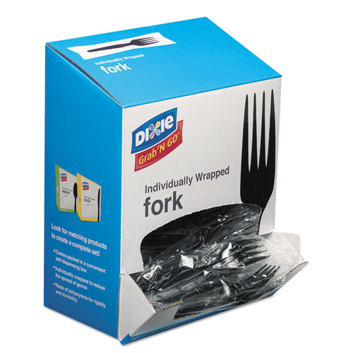 Dixie® wholesale. DIXIE Grab’n Go Wrapped Cutlery, Forks, Black, 90-box. HSD Wholesale: Janitorial Supplies, Breakroom Supplies, Office Supplies.