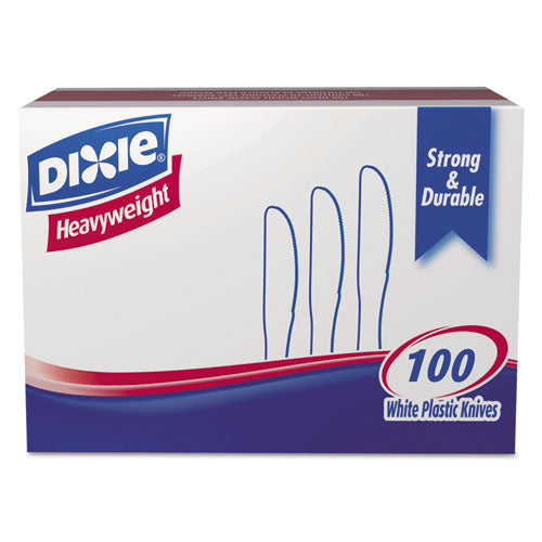 Dixie® wholesale. DIXIE Plastic Cutlery, Heavyweight Knives, White, 1,000-carton. HSD Wholesale: Janitorial Supplies, Breakroom Supplies, Office Supplies.