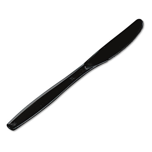 Dixie® wholesale. DIXIE Plastic Cutlery, Heavyweight Knives, Black, 1,000-carton. HSD Wholesale: Janitorial Supplies, Breakroom Supplies, Office Supplies.