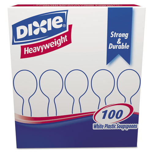 Dixie® wholesale. DIXIE Plastic Cutlery, Heavyweight Soup Spoons, White, 100-box. HSD Wholesale: Janitorial Supplies, Breakroom Supplies, Office Supplies.
