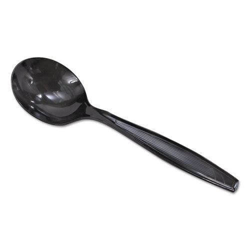 Dixie® wholesale. DIXIE Plastic Cutlery, Heavyweight Soup Spoons, 5 3-4", Black, 1,000-carton. HSD Wholesale: Janitorial Supplies, Breakroom Supplies, Office Supplies.