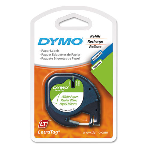 DYMO® wholesale. DYMO Letratag Paper Label Tape Cassettes, 0.5" X 13 Ft, White, 2-pack. HSD Wholesale: Janitorial Supplies, Breakroom Supplies, Office Supplies.