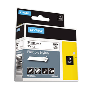 DYMO® wholesale. DYMO Rhino Flexible Nylon Industrial Label Tape, 1" X 11.5 Ft, White-black Print. HSD Wholesale: Janitorial Supplies, Breakroom Supplies, Office Supplies.