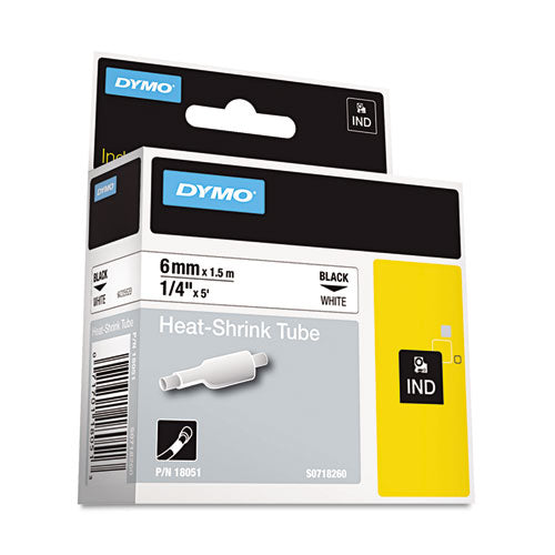 DYMO® wholesale. DYMO Rhino Heat Shrink Tubes Industrial Label Tape, 0.25" X 5 Ft, White-black Print. HSD Wholesale: Janitorial Supplies, Breakroom Supplies, Office Supplies.