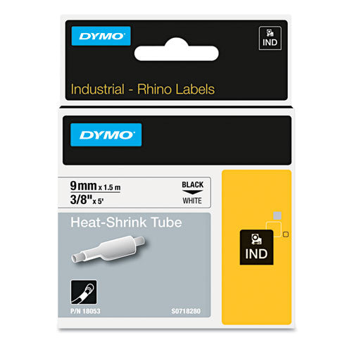 DYMO® wholesale. DYMO Rhino Heat Shrink Tubes Industrial Label Tape, 0.37" X 5 Ft, White-black Print. HSD Wholesale: Janitorial Supplies, Breakroom Supplies, Office Supplies.