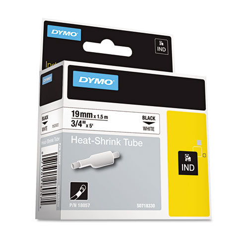 DYMO® wholesale. DYMO Rhino Heat Shrink Tubes Industrial Label Tape, 0.75" X 5 Ft, White-black Print. HSD Wholesale: Janitorial Supplies, Breakroom Supplies, Office Supplies.