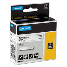 Load image into Gallery viewer, DYMO® wholesale. DYMO Rhino Permanent Vinyl Industrial Label Tape, 0.5&quot; X 18 Ft, White-black Print. HSD Wholesale: Janitorial Supplies, Breakroom Supplies, Office Supplies.