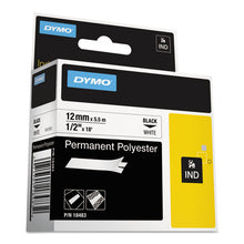 Load image into Gallery viewer, DYMO® wholesale. DYMO Rhino Permanent Poly Industrial Label Tape, 0.5&quot; X 18 Ft, White-black Print. HSD Wholesale: Janitorial Supplies, Breakroom Supplies, Office Supplies.