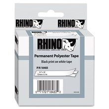 Load image into Gallery viewer, DYMO® wholesale. DYMO Rhino Permanent Poly Industrial Label Tape, 0.5&quot; X 18 Ft, White-black Print. HSD Wholesale: Janitorial Supplies, Breakroom Supplies, Office Supplies.