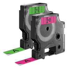 Load image into Gallery viewer, DYMO® wholesale. DYMO D1 High-performance Polyester Perm Label Tape, 0.5&quot; X 10 Ft, Black On Neon, 2-pack. HSD Wholesale: Janitorial Supplies, Breakroom Supplies, Office Supplies.