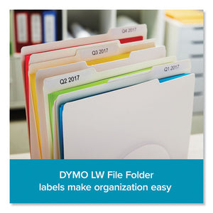 DYMO® wholesale. DYMO Lw 1-up File Folder, 0.56" X 3.43", White, 130-roll, 6 Rolls-pack. HSD Wholesale: Janitorial Supplies, Breakroom Supplies, Office Supplies.