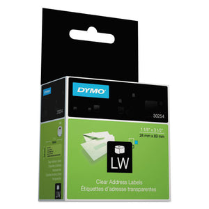 DYMO® wholesale. DYMO Labelwriter Address Labels, 1.12" X 3.5", Clear, 130 Labels-roll. HSD Wholesale: Janitorial Supplies, Breakroom Supplies, Office Supplies.