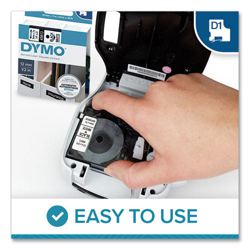 DYMO® wholesale. DYMO D1 High-performance Polyester Removable Label Tape, 0.37" X 23 Ft, Black On White. HSD Wholesale: Janitorial Supplies, Breakroom Supplies, Office Supplies.