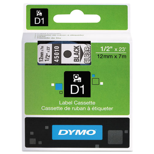 DYMO® wholesale. DYMO D1 High-performance Polyester Removable Label Tape, 0.5" X 23 Ft, Black On Clear. HSD Wholesale: Janitorial Supplies, Breakroom Supplies, Office Supplies.