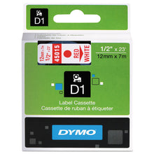 Load image into Gallery viewer, DYMO® wholesale. DYMO D1 High-performance Polyester Removable Label Tape, 0.5&quot; X 23 Ft, Red On White. HSD Wholesale: Janitorial Supplies, Breakroom Supplies, Office Supplies.