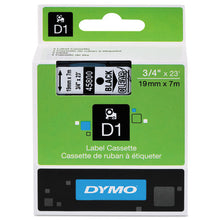 Load image into Gallery viewer, DYMO® wholesale. DYMO D1 High-performance Polyester Removable Label Tape, 0.75&quot; X 23 Ft, Black On Clear. HSD Wholesale: Janitorial Supplies, Breakroom Supplies, Office Supplies.