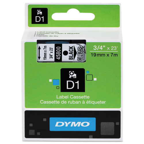 DYMO® wholesale. DYMO D1 High-performance Polyester Removable Label Tape, 0.75" X 23 Ft, Black On Clear. HSD Wholesale: Janitorial Supplies, Breakroom Supplies, Office Supplies.