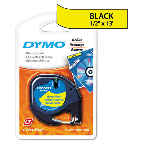 DYMO® wholesale. DYMO Letratag Plastic Label Tape Cassette, 0.5" X 13 Ft, Yellow. HSD Wholesale: Janitorial Supplies, Breakroom Supplies, Office Supplies.