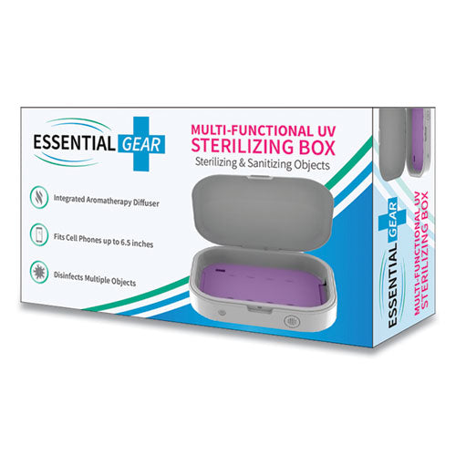 Essential Gear wholesale. Uv Sterilizing Box For Mobile Phones, White. HSD Wholesale: Janitorial Supplies, Breakroom Supplies, Office Supplies.