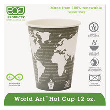 Load image into Gallery viewer, Eco-Products® wholesale. World Art Renewable Compostable Hot Cups, 12 Oz., 50-pk, 20 Pk-ct. HSD Wholesale: Janitorial Supplies, Breakroom Supplies, Office Supplies.